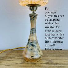 Load image into Gallery viewer, Art Deco Wood &amp; Resin Lamp With Glass Shade.
