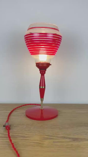 Mid Century Atomic Red Lamp