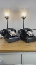 Load and play video in Gallery viewer, Pair Vintage Bakelite Telephone Lamps, 1930s Style Desk Lights

