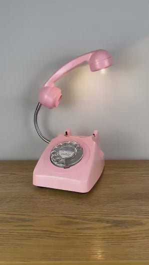 Soft Pink Desk Lamp, Retro Girly Gift.