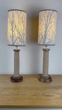 Load and play video in Gallery viewer, Pair Of Vintage Rustic Mill Bobbin Lamps
