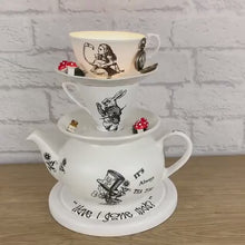 Load and play video in Gallery viewer, Alice In Wonderland Teapot Lamp, Alice In Wonderland Decor, Alice In Wonderland Gift, Mad Hatter Tea Party, White Rabbit, Whimsical Decor
