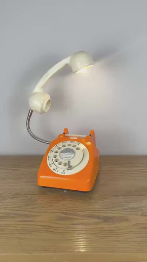 Orange Desk Lamp, Retro Telephone Lamp.
