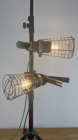 Industrial Cage Light, Vintage Inspection Lamp.