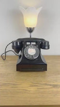Load and play video in Gallery viewer, Vintage Black Bakelite Telephone Desk Lamp
