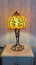 Load and play video in Gallery viewer, Vintage French Glass &amp; Wrought Iron Lamp
