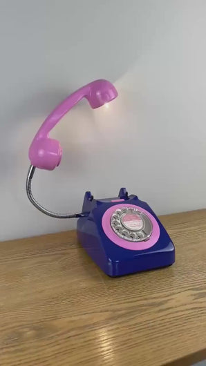 Dark Blue & Pink Desk Lamp.