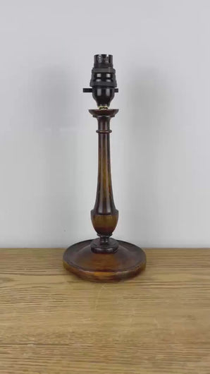 Antique Wooden Oak Lamp.