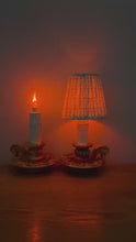 Load and play video in Gallery viewer, Pair Of Gold Colour Vintage French Chateau Style Chamberstick Lamps.
