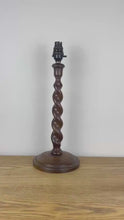 Load and play video in Gallery viewer, Antique Large Barley Twist Lamp
