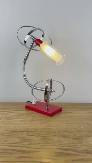 Atomic Red & Chrome Lamp