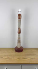 Load and play video in Gallery viewer, Rare Mid Century Teak &amp; Cardboard Lamp
