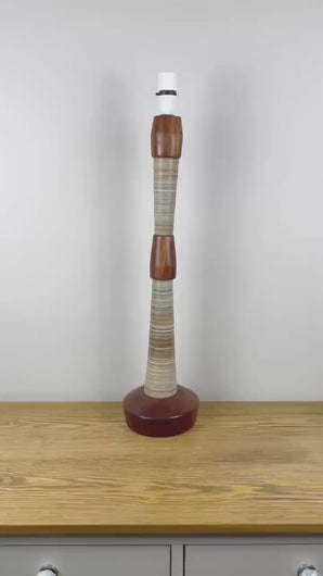 Rare Mid Century Teak & Cardboard Lamp