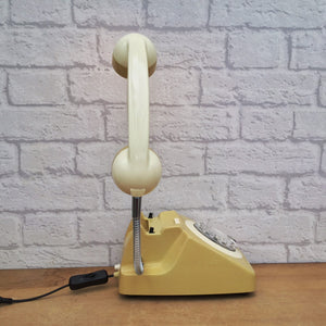 Retro Telephone Lamp Mustard / Cream