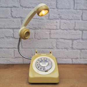 Retro Telephone Lamp Mustard / Cream