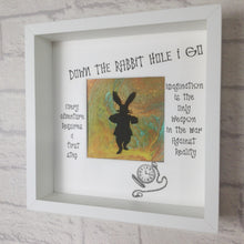 Load image into Gallery viewer, White Rabbit Art, White Rabbit Alice In Wonderland, Fluid Art, White Rabbit Decor, Inspirational Art, Wonderland Gift, Adventure Quote
