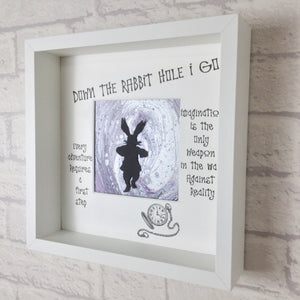 White Rabbit, White Rabbit Alice In Wonderland, Fluid Art, White Rabbit Decor, Inspirational Art, Wonderland Gift, Adventure Quote