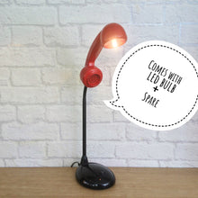 Load image into Gallery viewer, Desk Lighting, Desk Lamp, Office Lighting, Desk Decor, Retro Lighting, Home Office Lamp, Quirky Decor Gift, Geek Gift, Black Red Lamp
