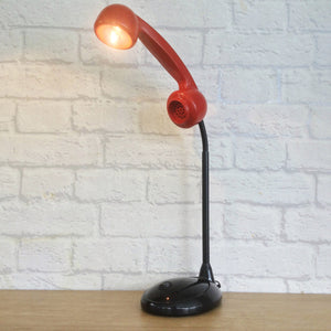 Desk Lighting, Desk Lamp, Office Lighting, Desk Decor, Retro Lighting, Home Office Lamp, Quirky Decor Gift, Geek Gift, Black Red Lamp