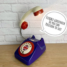 Load image into Gallery viewer, Union Jack, Union Jack Gifts, Retro Lamp, Union Jack Decor, Quirky Lamp, Patriotic Gift, Retro Decor, Telephone Lamp, British Jubilee Gift
