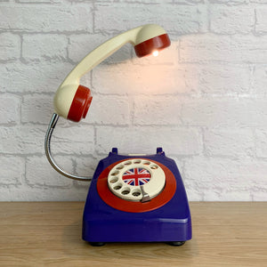Union Jack, Union Jack Gifts, Retro Lamp, Union Jack Decor, Quirky Lamp, Patriotic Gift, Retro Decor, Telephone Lamp, British Jubilee Gift