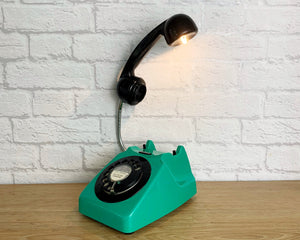 Green Lamp, Green Desk Lamp, Green Gift, Quirky Home Decor, Retro Lamp, Office Lighting, Quirky Gift, Green Bedside Lamp, Telephone Lamp