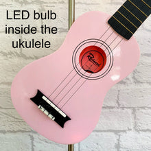 Load image into Gallery viewer, Ukulele Gift, Pink Lamp, Ukulele Player, Fun Decor, Unique Light, Musician Gift, Instrument Decor, Quirky Lamp, Music Lover Gift, Girly Gift
