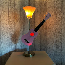 Load image into Gallery viewer, Ukulele Gift, Pink Lamp, Ukulele Player, Fun Decor, Unique Light, Musician Gift, Instrument Decor, Quirky Lamp, Music Lover Gift, Girly Gift
