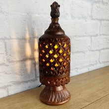 Load image into Gallery viewer, Moroccan Lantern, Lantern Lamp, Bronze Lantern, Moroccan Lamp, Moroccan Decor, Ceramic Lantern, Vintage Home, Quirky Decor, Quirky Gift
