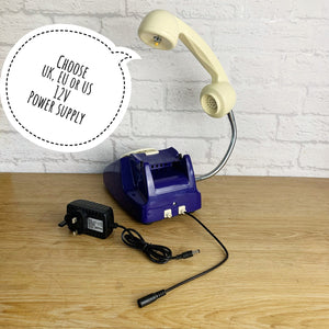 Quirky Gift For Mum & Dad, Quirky Gift For Couple, Quirky Lamp, Blue Desk Lamp, Funky Home Decor, Retro Office Lamp, Navy Telephone Lamp