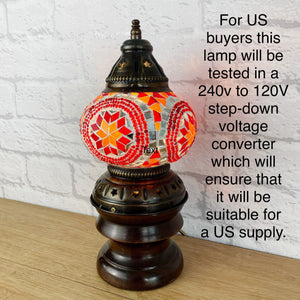 Moroccan Lamp, Moroccan Lantern, Red Lamp, Moroccan Decor, Vintage Home Decor, Quirky Decor, Quirky Gift, Colourful Decor, Mosaic Glass Lamp