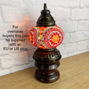 Moroccan Lamp, Moroccan Lantern, Red Lamp, Moroccan Decor, Vintage Home Decor, Quirky Decor, Quirky Gift, Colourful Decor, Mosaic Glass Lamp