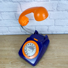 Load image into Gallery viewer, Orange Blue Lamp, Orange Desk Lamp, Blue Lamp, Orange Retro, Quirky Fun Gift, Gifts For Couple, Retro Lamp, Telephone Lamp, Funky Lighting
