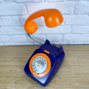 Orange Blue Lamp, Orange Desk Lamp, Blue Lamp, Orange Retro, Quirky Fun Gift, Gifts For Couple, Retro Lamp, Telephone Lamp, Funky Lighting