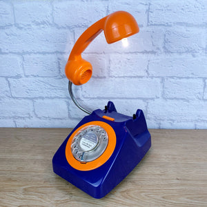 Orange Blue Lamp, Orange Desk Lamp, Blue Lamp, Orange Retro, Quirky Fun Gift, Gifts For Couple, Retro Lamp, Telephone Lamp, Funky Lighting