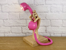 Load image into Gallery viewer, Girly Gift, Pink Gift, Quirky Gift, Pink Lamp, Girly Pink Home Office Decor, Hand Lamp, Desk Lamp, Retro Lamp, Unique Gifts, Telephone Lamp
