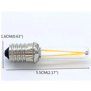 2 x E14 LED Filament 2W 12V Bulb, Warm White Light Bulb, Edison Screw Bulb, Low Voltage Lighting.