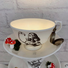 Load image into Gallery viewer, Alice In Wonderland Teapot Lamp, Alice In Wonderland Decor, Alice In Wonderland Gift, Mad Hatter Tea Party, White Rabbit, Whimsical Decor
