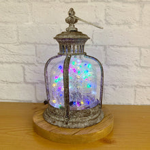 Load image into Gallery viewer, Rustic Lantern, Rustic Decor, Metal Lantern, Lantern Lamp, Colourful Lights, Rustic Lamp, Quirky Decor, Quirky Gift, Multicoloured Lantern
