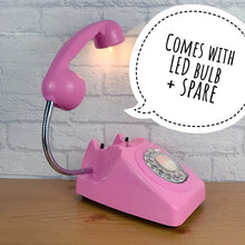 Load image into Gallery viewer, Pink Light, Pink Desk Light, Pink Lamp, Pink Bedside Light, Girly Gift, Pink Office Decor, Quirky Gifts, Telephone Lamp, Girly Bedroom Decor
