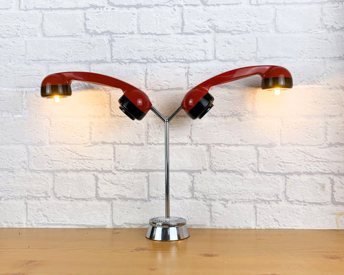 Quirky Desk Lamp, Fun Desk Lamp, Quirky Gift, Desk Lighting, Mancave Lamp, Retro Light, Home Office Gift, Quirky Decor Gift, Black Red Lamp