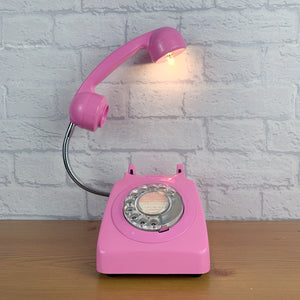 Pink Light, Pink Desk Light, Pink Lamp, Pink Bedside Light, Girly Gift, Pink Office Decor, Quirky Gifts, Telephone Lamp, Girly Bedroom Decor