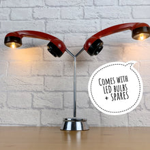 Load image into Gallery viewer, Quirky Desk Lamp, Fun Desk Lamp, Quirky Gift, Desk Lighting, Mancave Lamp, Retro Light, Home Office Gift, Quirky Decor Gift, Black Red Lamp
