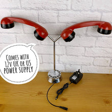 Load image into Gallery viewer, Quirky Desk Lamp, Fun Desk Lamp, Quirky Gift, Desk Lighting, Mancave Lamp, Retro Light, Home Office Gift, Quirky Decor Gift, Black Red Lamp
