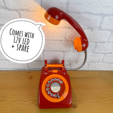 Load image into Gallery viewer, Colourful Desk Lamp, Red Desk Lamp, Red &amp; Orange Lamp, Quirky Fun Gift, Gift For Couple, Retro Desk Lamp, Telephone Lamp, Funky Lighting
