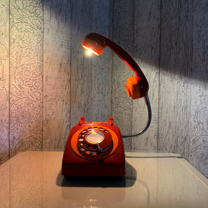 Colourful Desk Lamp, Red Desk Lamp, Red & Orange Lamp, Quirky Fun Gift, Gift For Couple, Retro Desk Lamp, Telephone Lamp, Funky Lighting