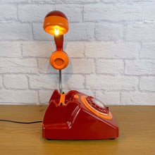 Load image into Gallery viewer, Colourful Desk Lamp, Red Desk Lamp, Red &amp; Orange Lamp, Quirky Fun Gift, Gift For Couple, Retro Desk Lamp, Telephone Lamp, Funky Lighting

