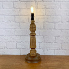 Load image into Gallery viewer, Wood Lamp, Vintage Wood Lamp, Wood Table Lamp, Wood Light, Vintage Home Decor, 1940s Antique, Cottagecore, British Vintage, English Antique
