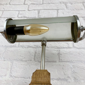 Vintage Wood Bankers Style Desk Lamp.